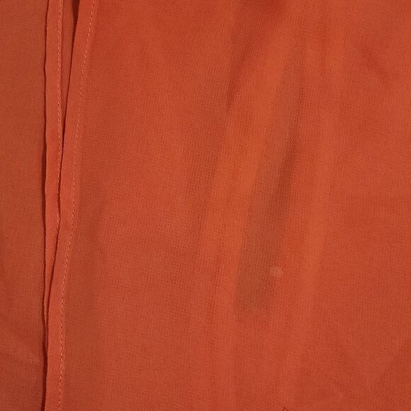💚Bebe Orange Sheer Zippered Batwing Blouse Small - Picture 10 of 10